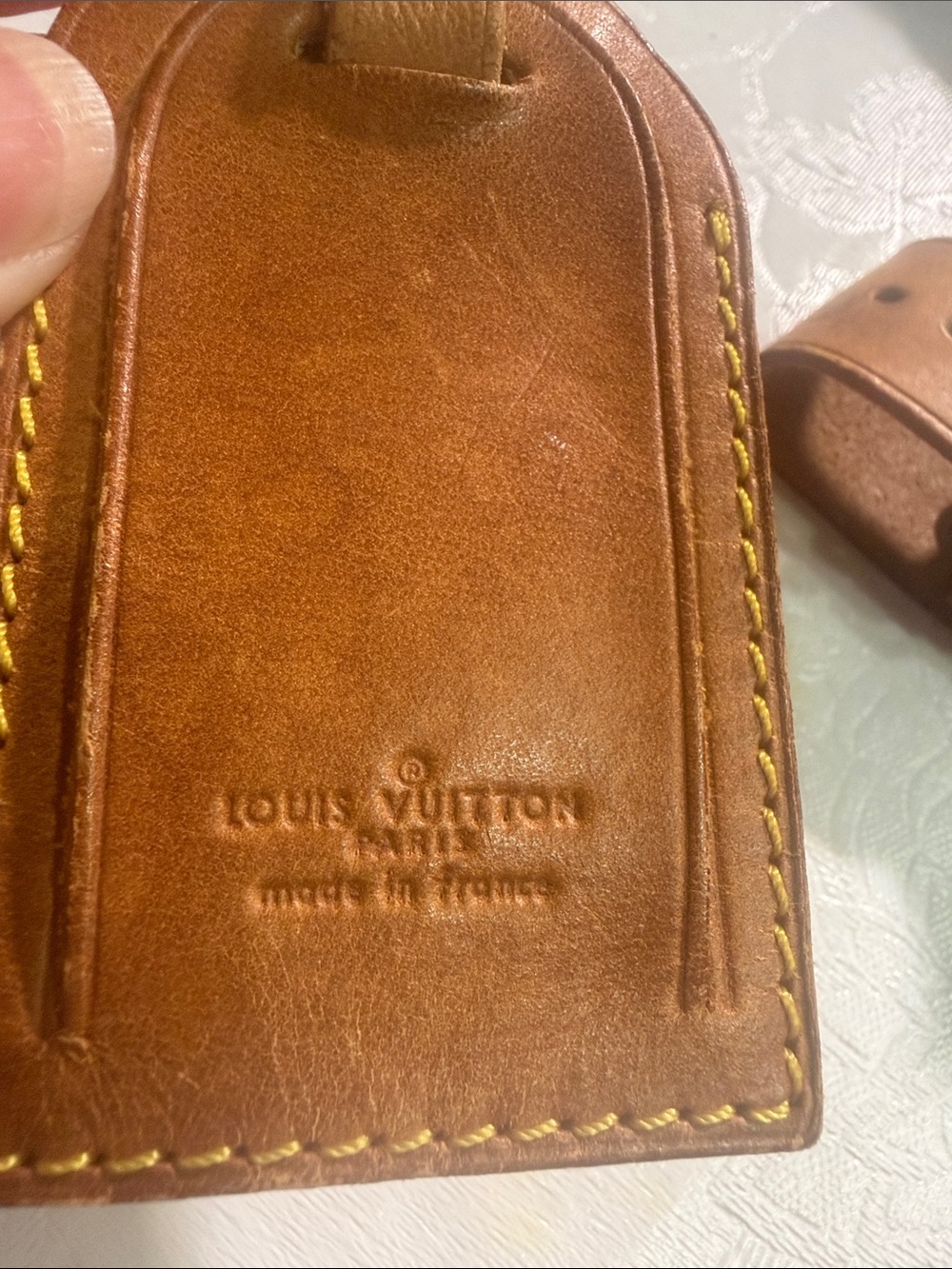Louis Vuitton luggage tag set and gold lock and key #308 - Picture 2 of 11